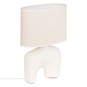 Lampe à poser champignon secteur Gaby blanc H31,5cm