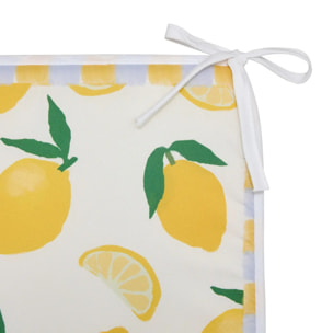 Galette de chaise Fruity 39x39cm imprimé citrons jaunes