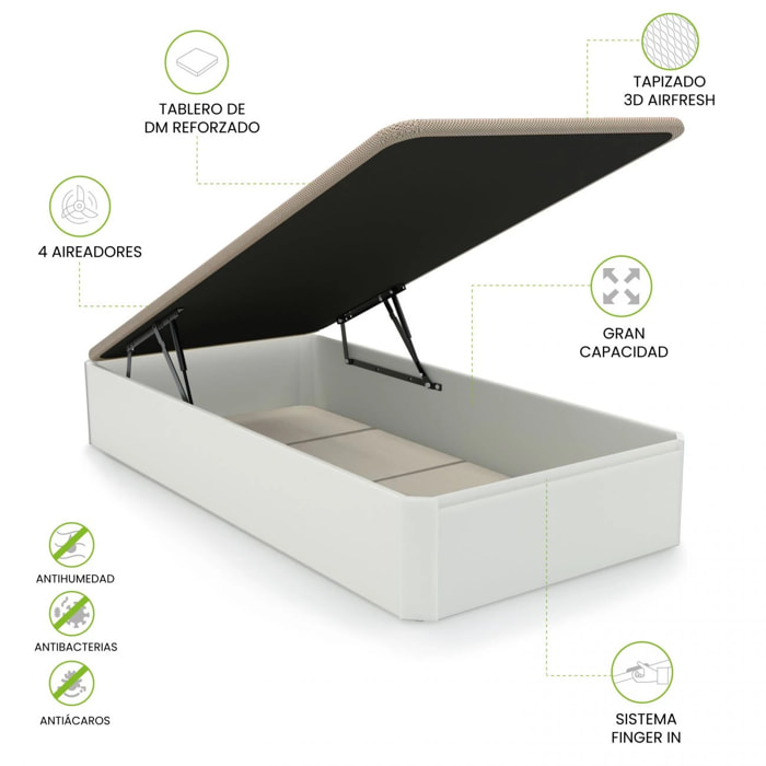 Canapé básico 90x190 cm en blanco Luxury 3D Blanco