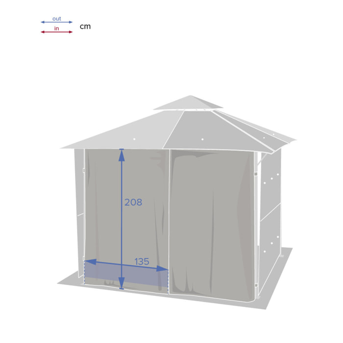 Rideaux pour tonnelle Amalya Ardoise (2 rideaux)