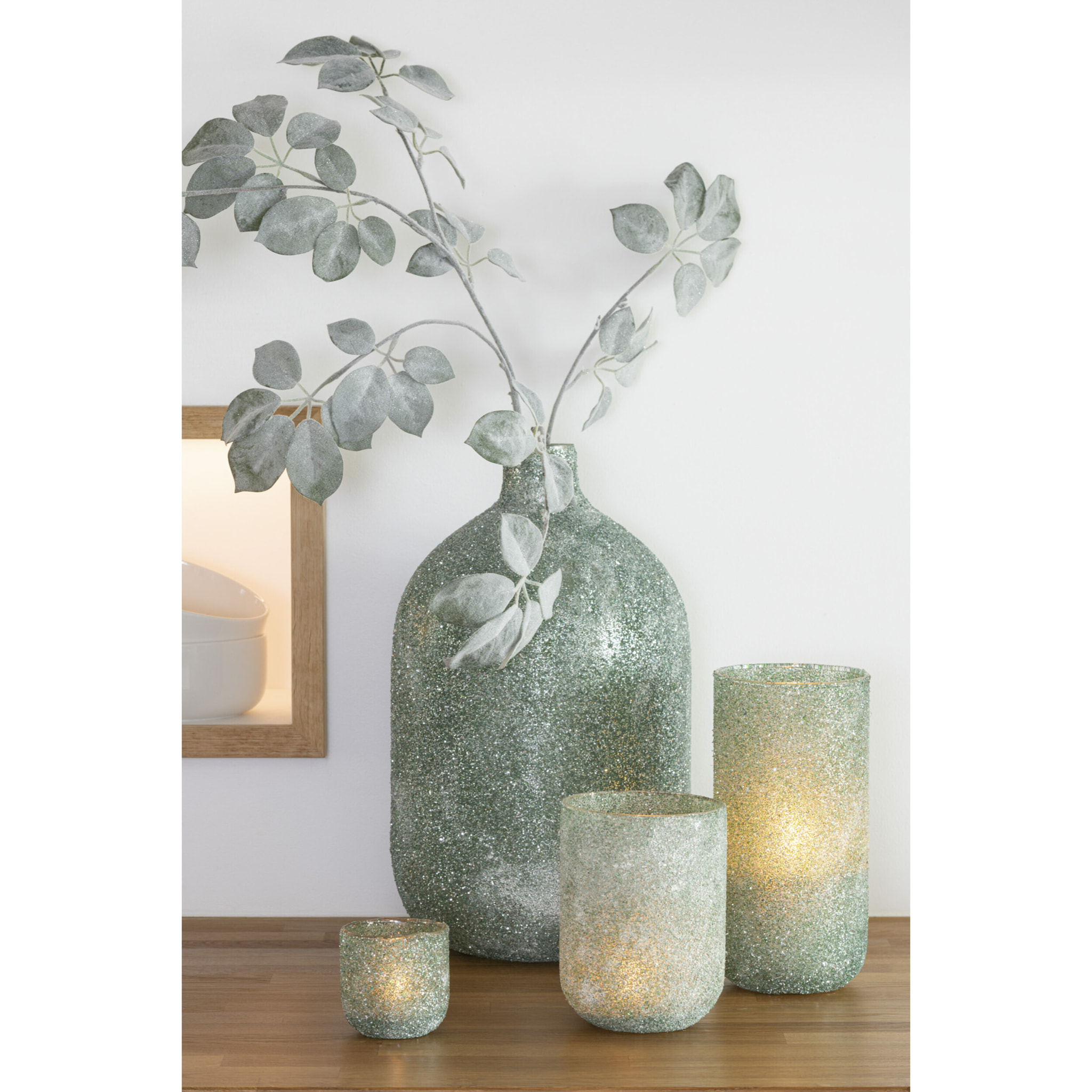 J-Line bougeoir Arti - verre - vert - medium
