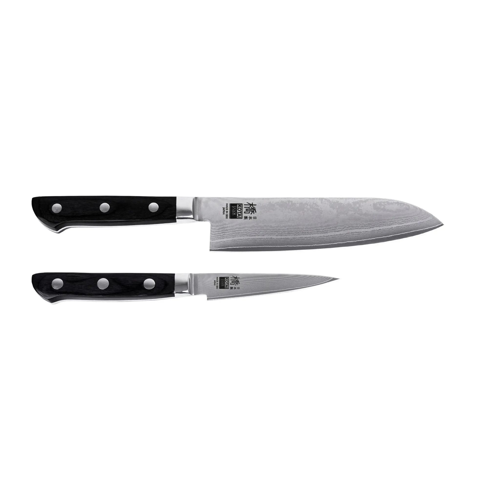 Set Hashi Damas de Base: 2 cuchillos (de pelar 9cm + santoku 18cm)