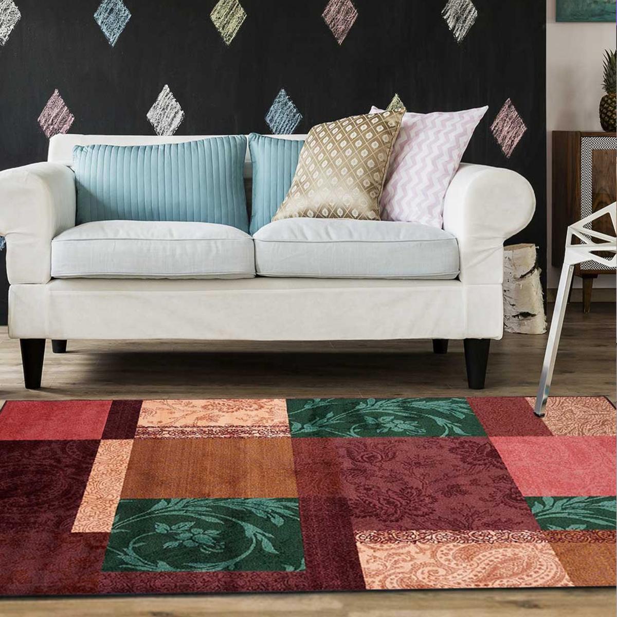 Petit tapis d'entrée motif ethnique patchwork