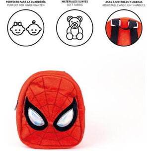 Mochila Guarderia Personaje Peluche Spiderman Red