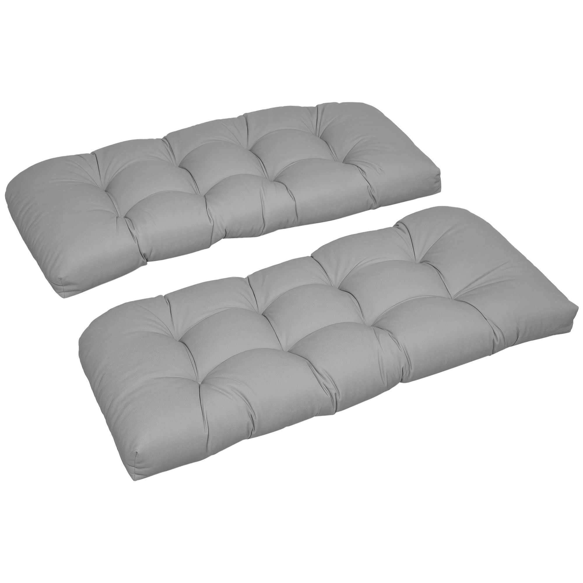 Cojín para Banco de 2 Plazas 110x48x8 cm Cojín Rectangular para Interiores y Exteriores Lavable con 8 Puntadas y Asiento Cómodo para Sillas Sofás Gris