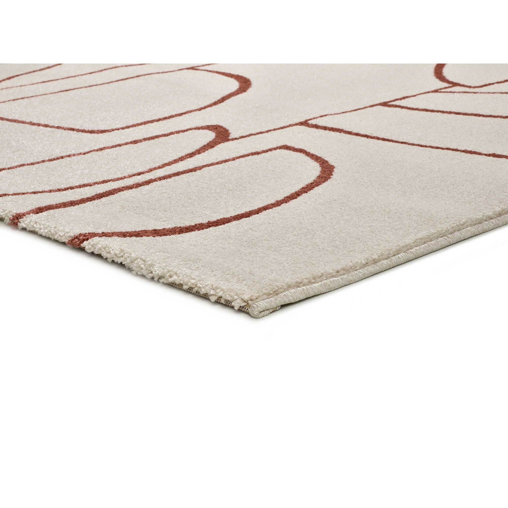 BERUTI Alfombra geomÃ©trica en tonos beige y caldera, varias medidas disponibles