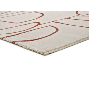BERUTI Alfombra geomÃ©trica en tonos beige y caldera, varias medidas disponibles