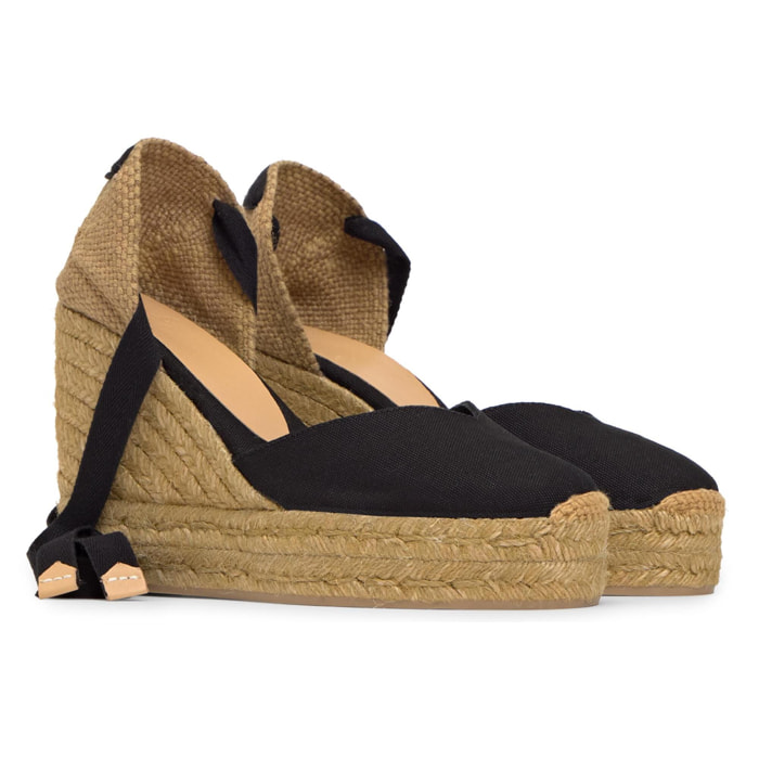 Alpargata cuña Chiara negro mujer 11cm