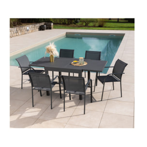 Ensemble table et chaises de jardin  - Gris Anthracite - HONFLEUR BEZIERS