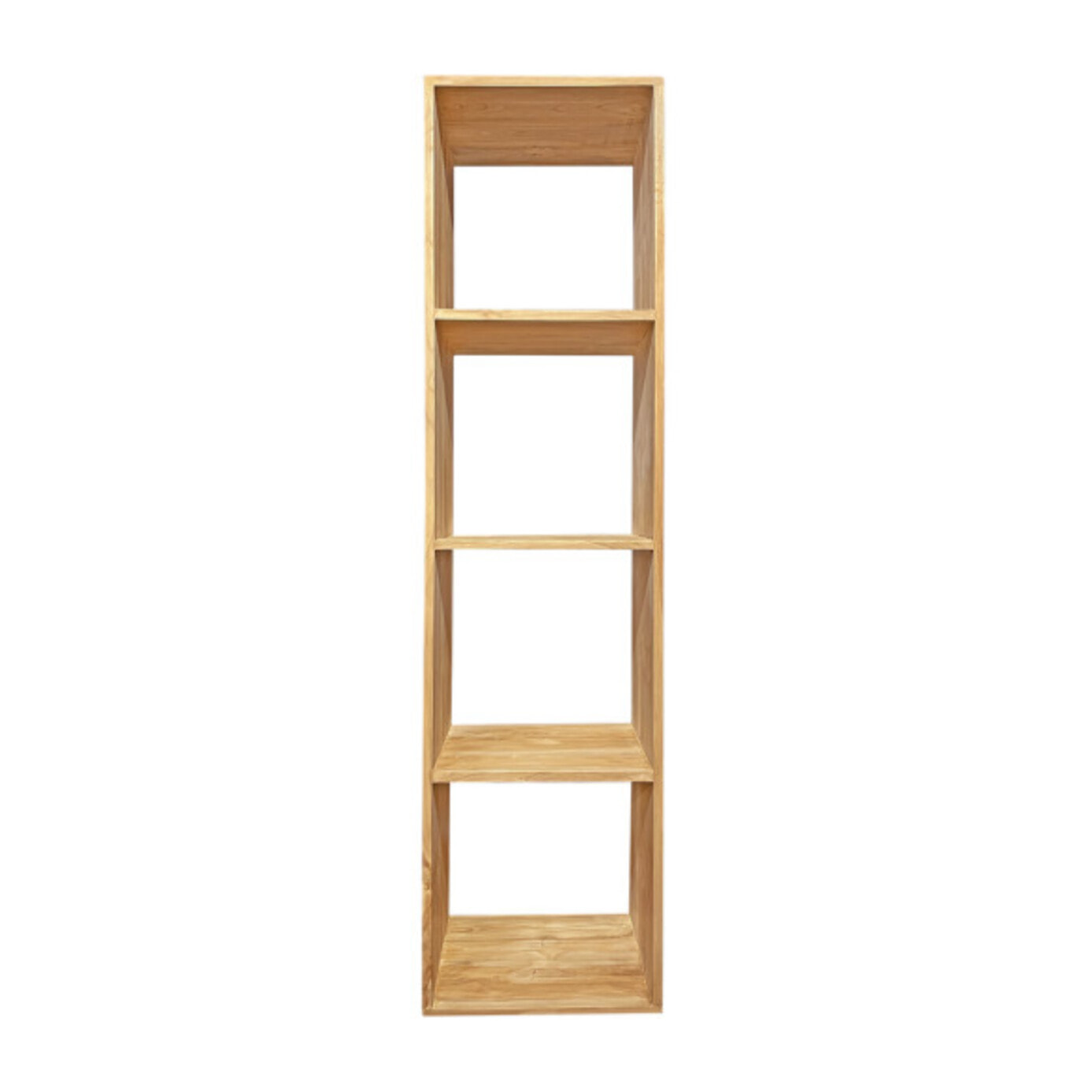 Etagère 4 cases cubes de rangement 182 x 47 cm bois de teck massif - ROMA