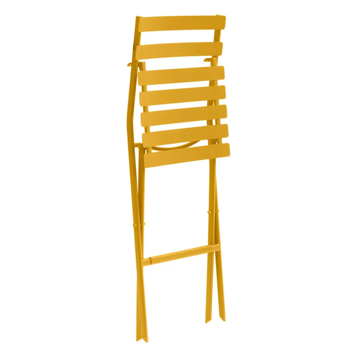 Lot de 2 chaises hautes pliantes de jardin Greensboro Jaune moutarde