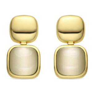 Pendientes con Ojo de Gato acabado oro 18k