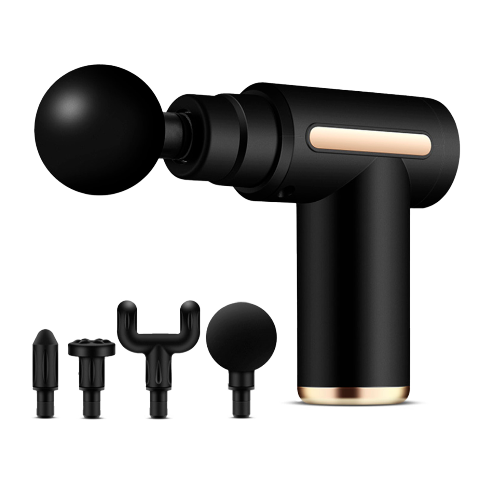 Mini pistola per massaggio muscolare Fascia Gun BX720. 6 livelli con velocità da 1800 a 3200 rpm. 4 teste.