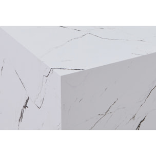 Tavolino da salotto Cuboid bianco effetto marmo