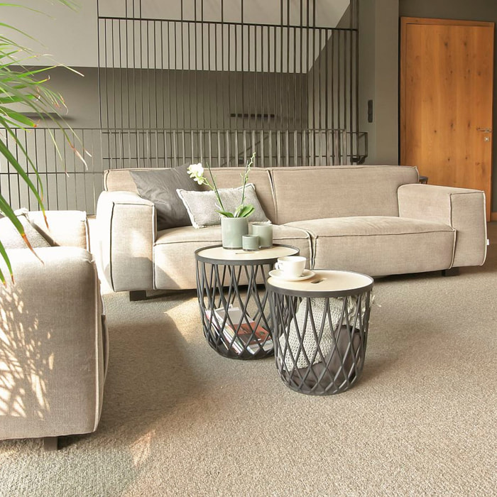 Cesta multifuncional 35l prosperplast uniqubo de plastico en color antracita 39 (largo) x 39 (ancho) x 40 (alto) cm con tapa de madera
