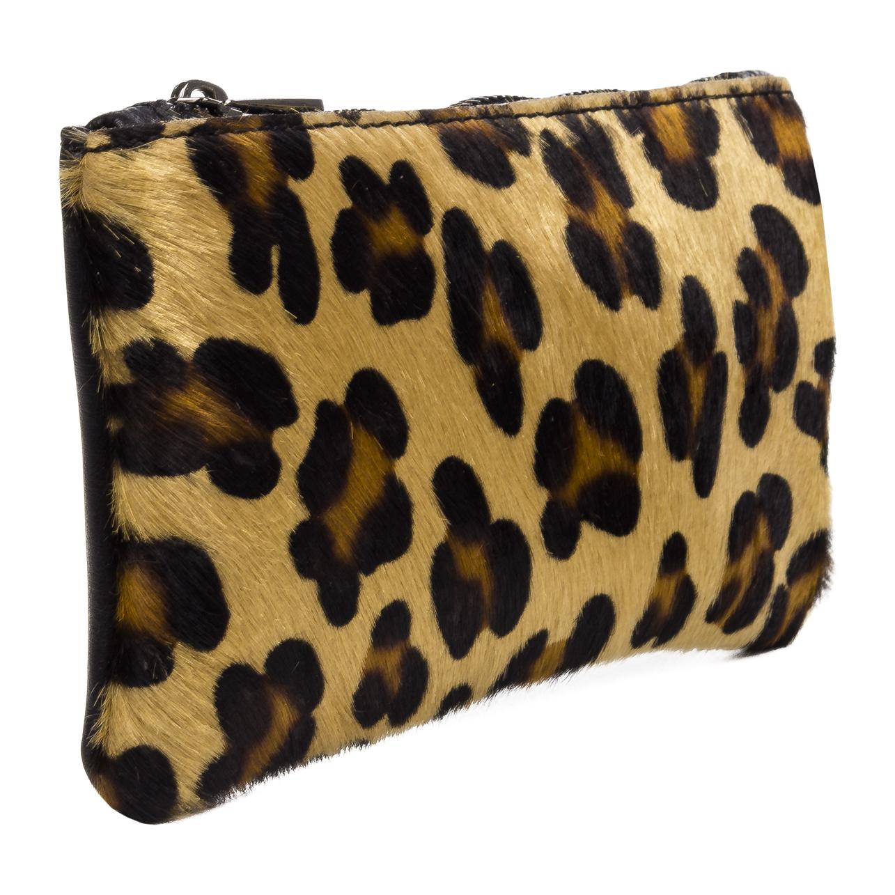 Fiorella Borsa donna a tracolla in vera pelle Sauvage Cavallino Leopard Large