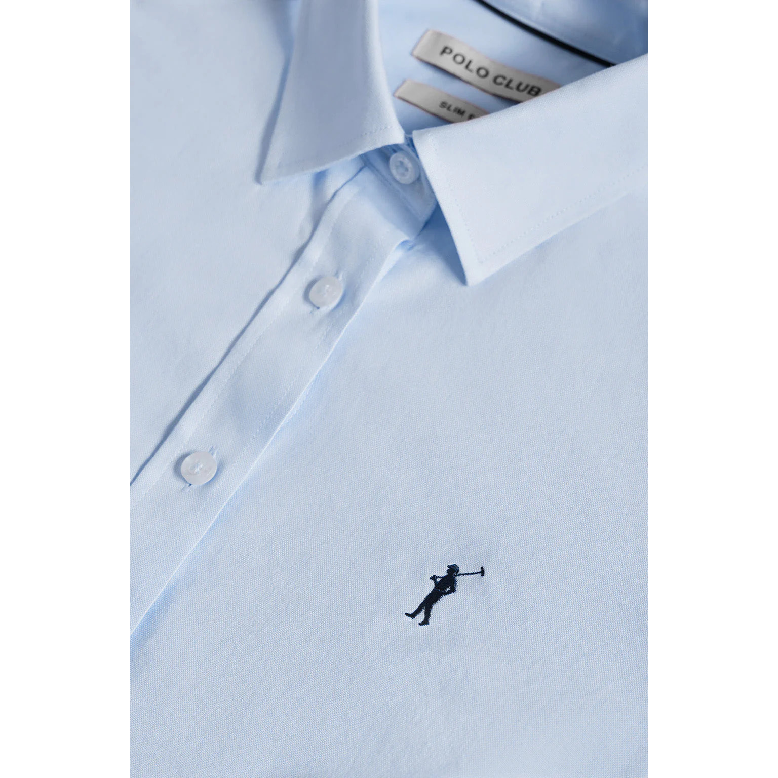 Camisa azul celeste oxford Slim fit con logo Rigby Go