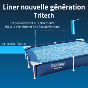 Bestway Piscine hors sol tubulaire rectangulaire Bestway Steel Pro 221 x 150 x 43 cm bleu