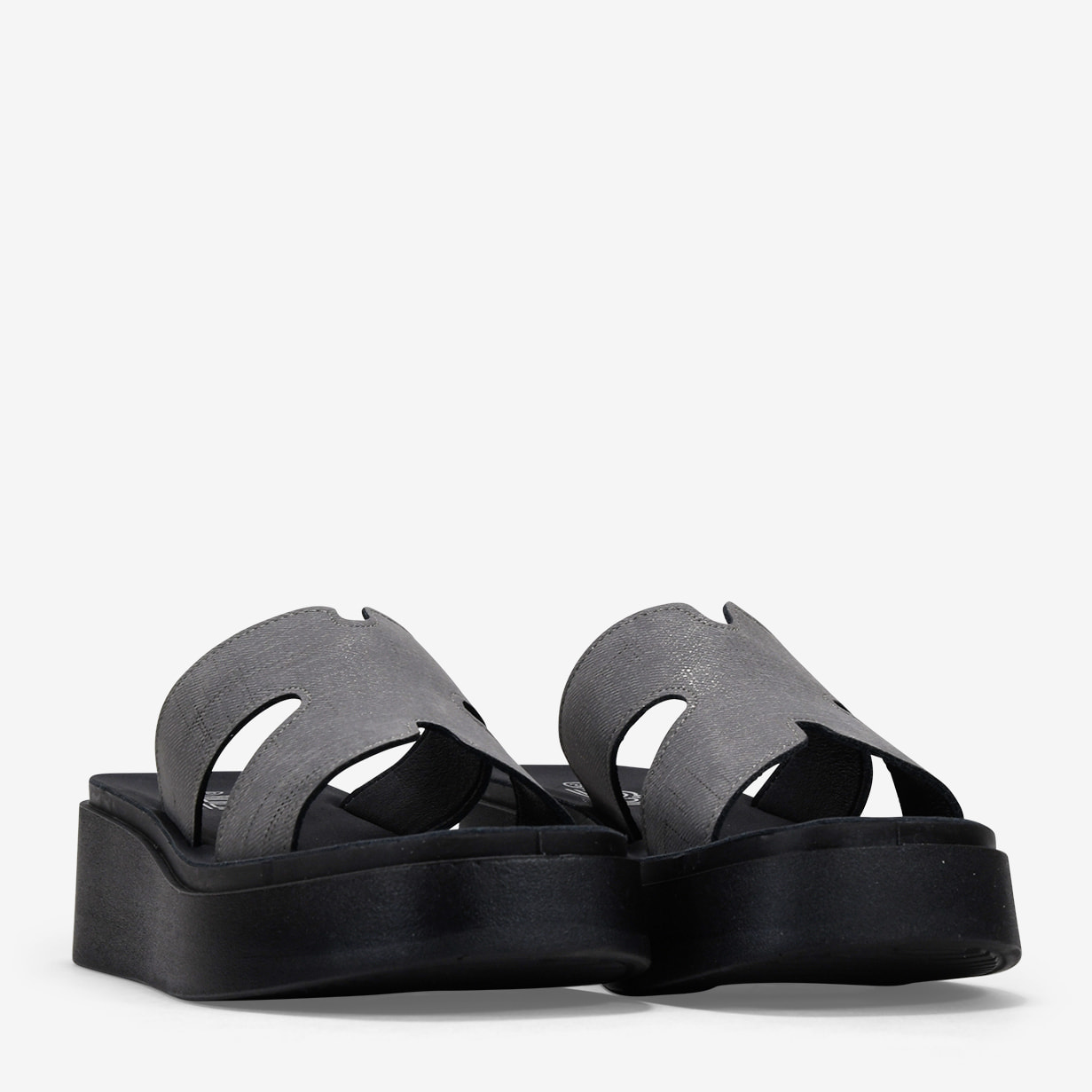 Sandalias plataforma negras con brillo
