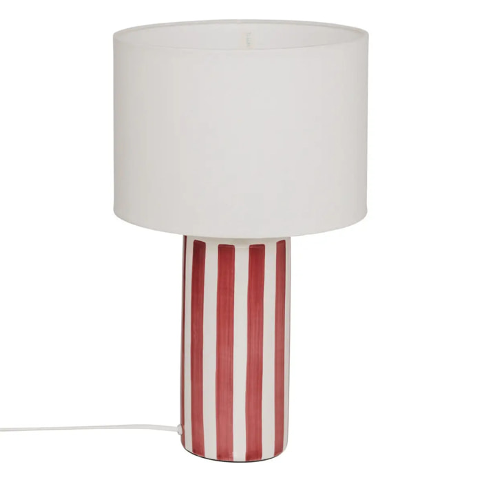 Lampe à poser champignon secteur Frida rouge grenat H47cm