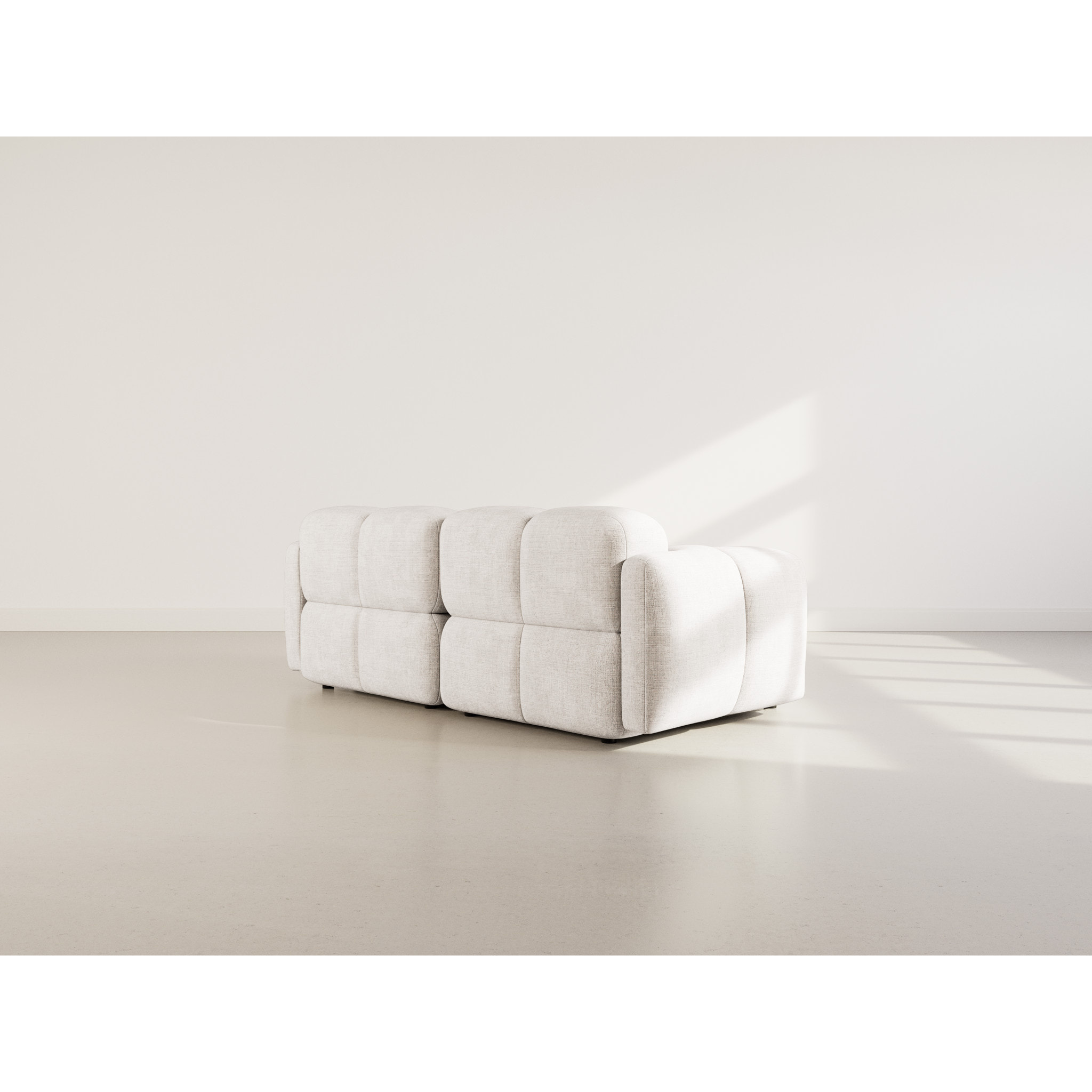 Grace - canapé modulable 2 places en velours texturé - Beige