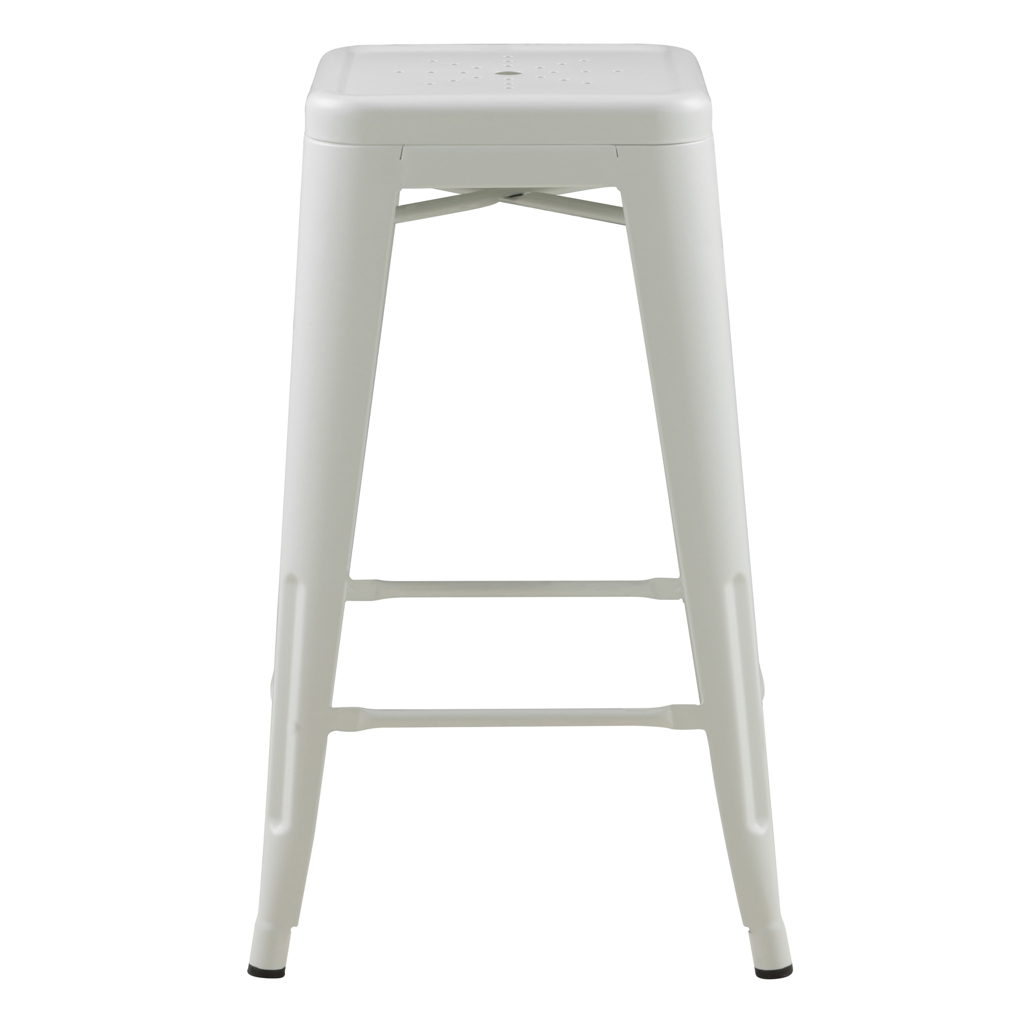 Lot de 2 tabourets pour îlot central 66 cm en métal blanc mat - Indus