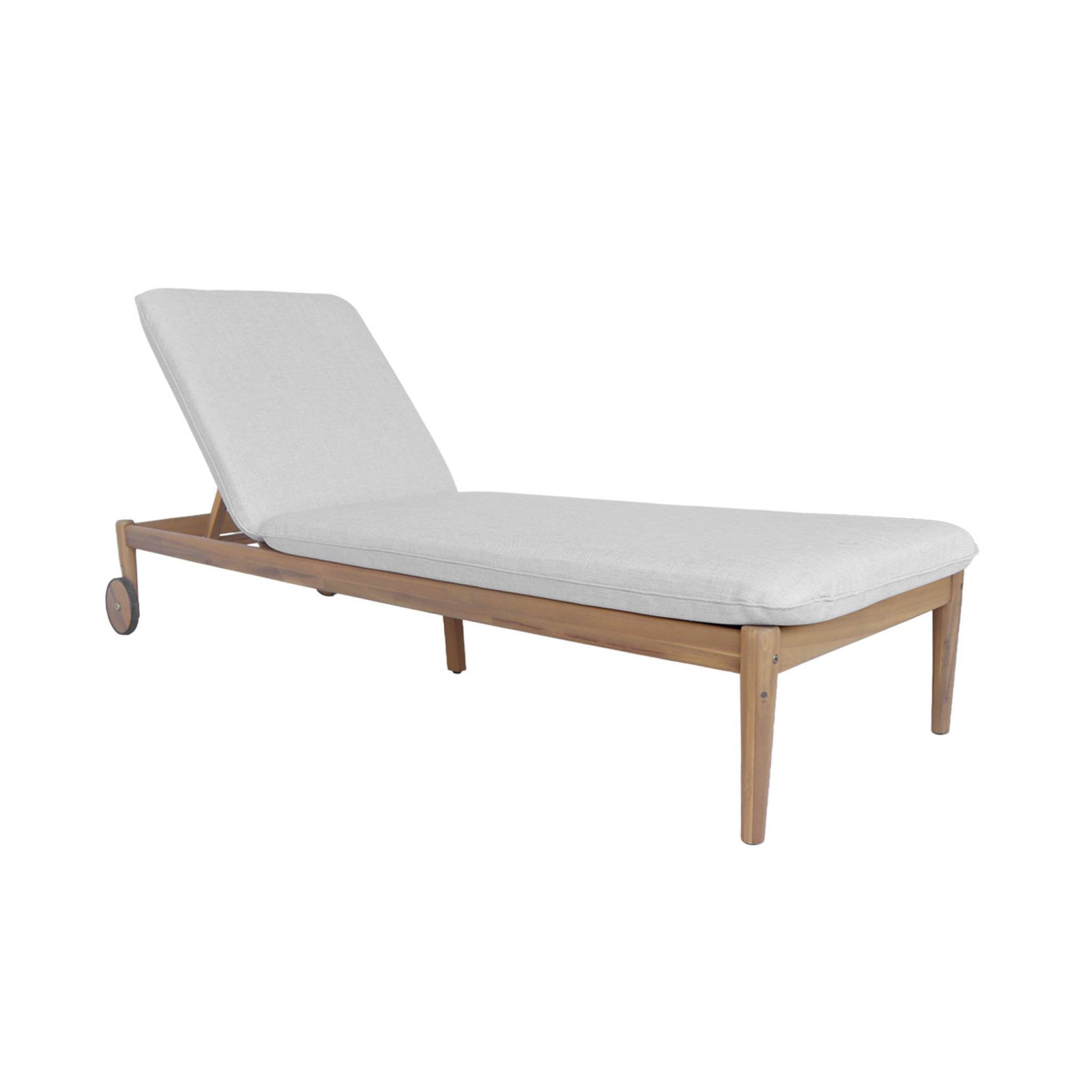 Bain de soleil bois d'acacia multi positions avec roulettes SOLA