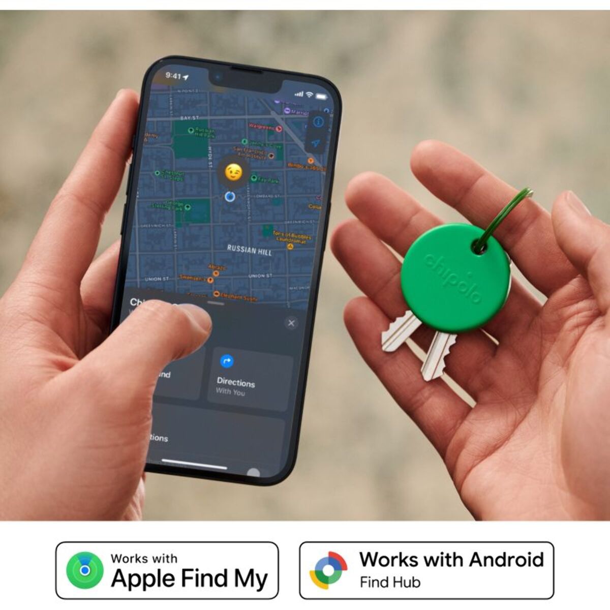 Tracker GPS CHIPOLO POP porte cléfs vert