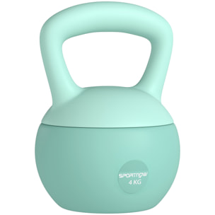 Pesa Rusa 4 kg, Soft Kettlebell Relleno de Arena Metálica y Mango Antideslizante, para Entrenamiento Culturismo en Casa, Gimnasio, Verde