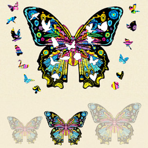 Puzzle in legno con design di farfalla. 200 pezzi.