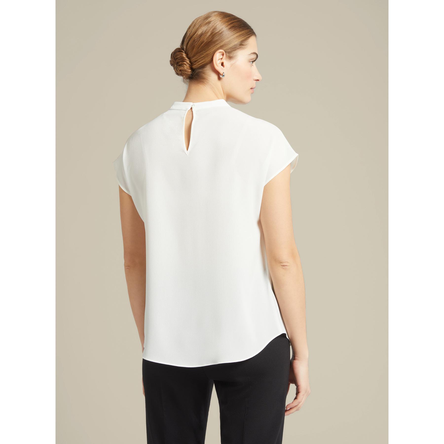 Elena Mirò - Blusa con pliegues por delante - Blanco