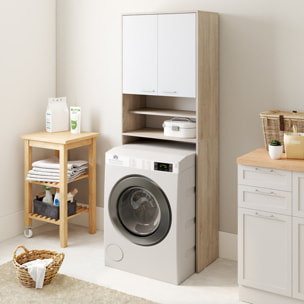 Meuble étagère dessus machine à laver - Bois - Blanc