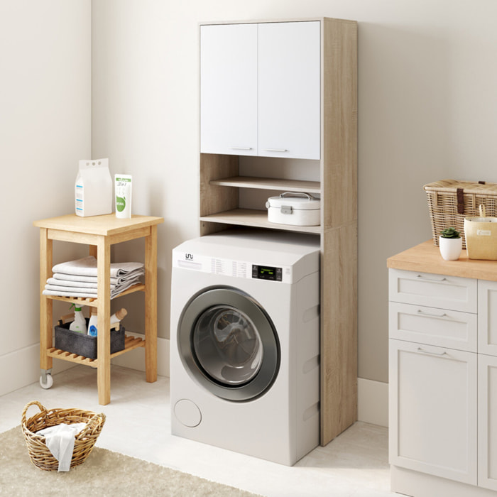 Meuble étagère dessus machine à laver - Bois - Blanc