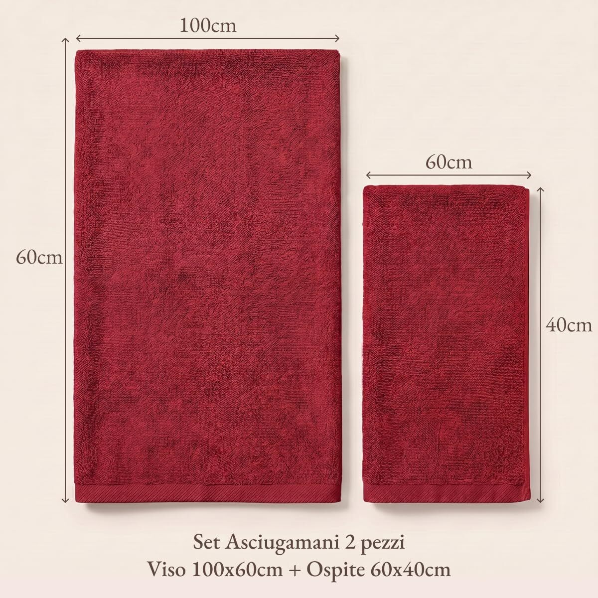 INTRECCI HOME Set Bagno Asciugamani Viso e Ospite, in Puro Cotone 500 g, Morbidezza Extra, Assorbenza Superiore