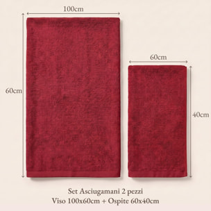 INTRECCI HOME Set Bagno Asciugamani Viso e Ospite, in Puro Cotone 500 g, Morbidezza Extra, Assorbenza Superiore