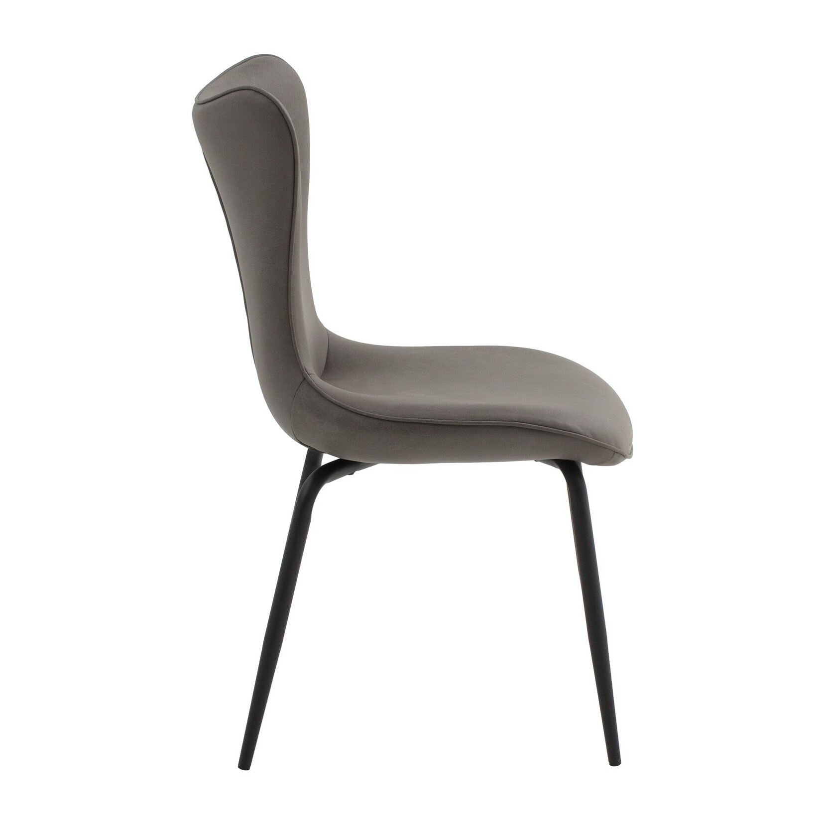 Set di 4 sedie BONDI BEACH in similpelle grigio e gambe in metallo nero