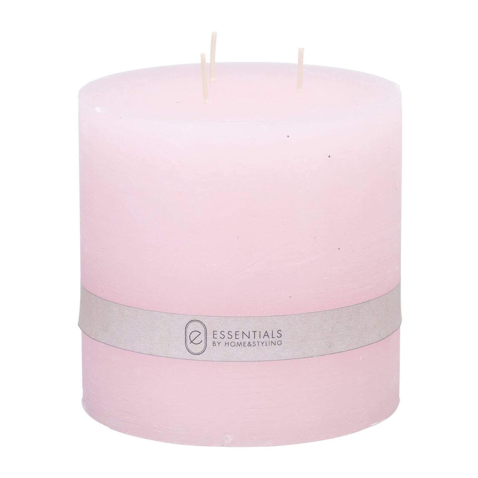 Vela Pilar Rosa Ø14x14cm con 75h de combustión