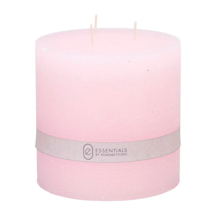 Vela Pilar Rosa Ø14x14cm con 75h de combustión