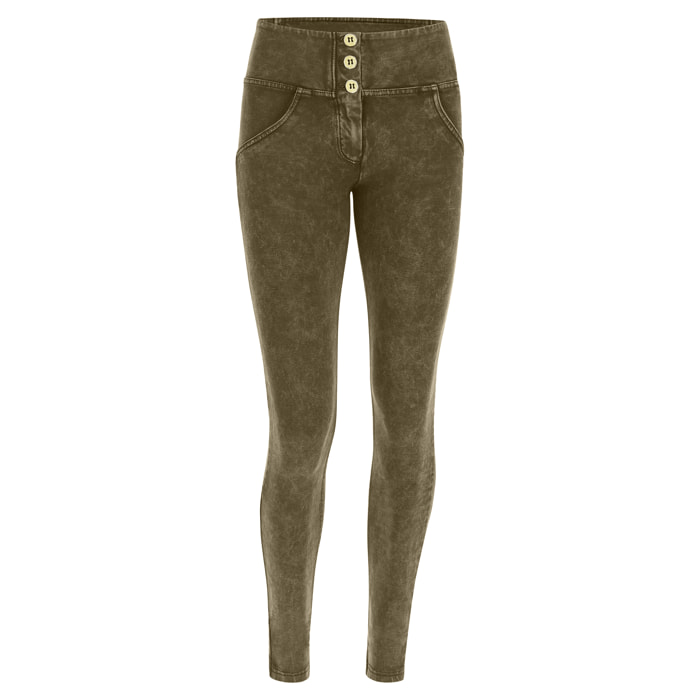 Pantaloni push up WR.UP® vita media skinny effetto bleached