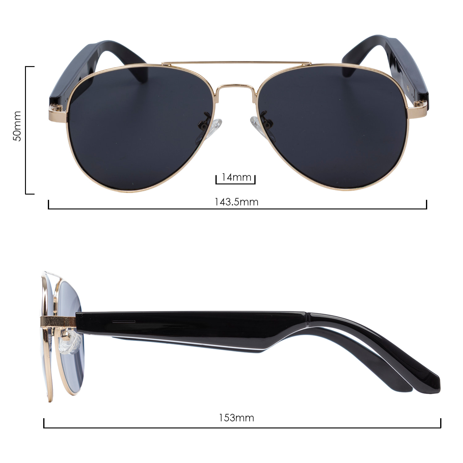 Gafas inteligentes A01-3112, control de llamada bluetooth, asistente de voz, traducción AI. Tamaño L.