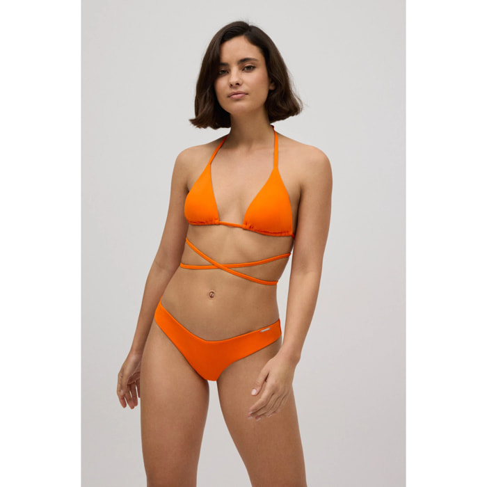 Slip bikini brasiliano liscio arancione