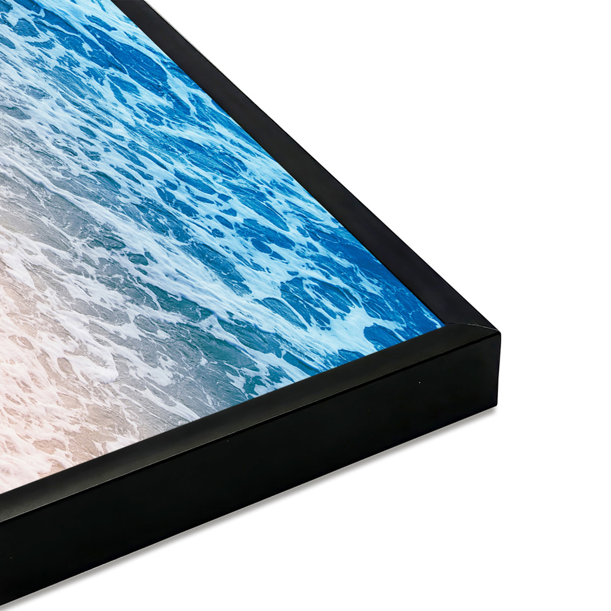 Affiche encadrée vague douce sur le sable Affiche + cadre en métal - Noir