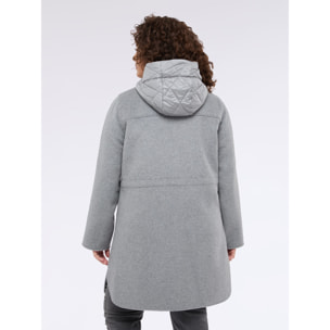 Fiorella Rubino - Cappotto in misto lana con cappuccio in nylon - Grigio