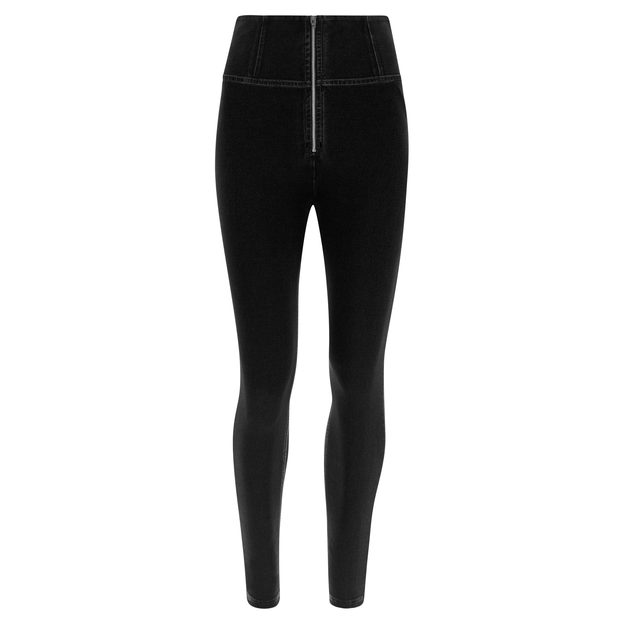 Jeggings push up WR.UP® vita super alta con zip in tono