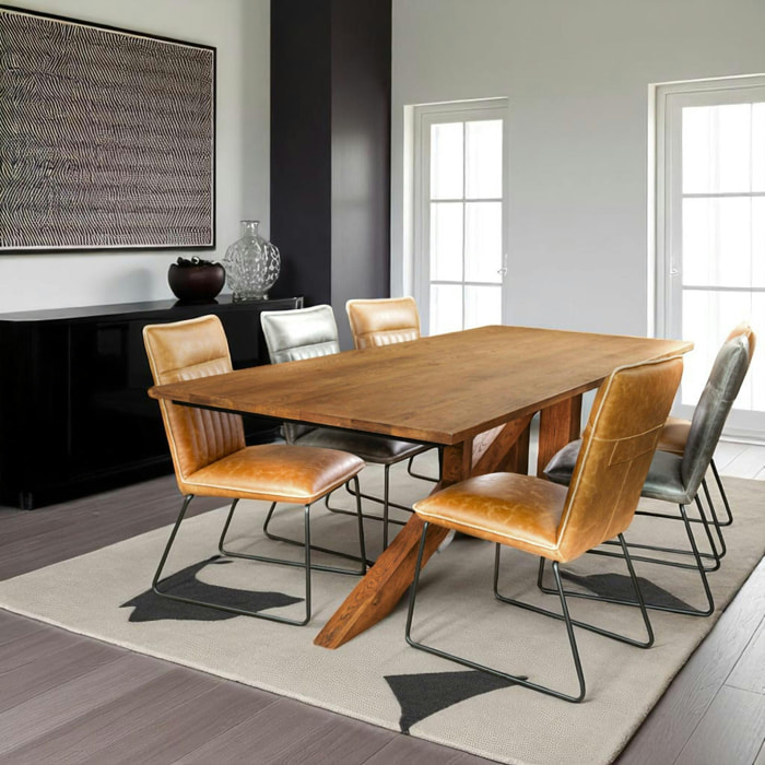 Table design en chêne 240 cm pied oblique OKA