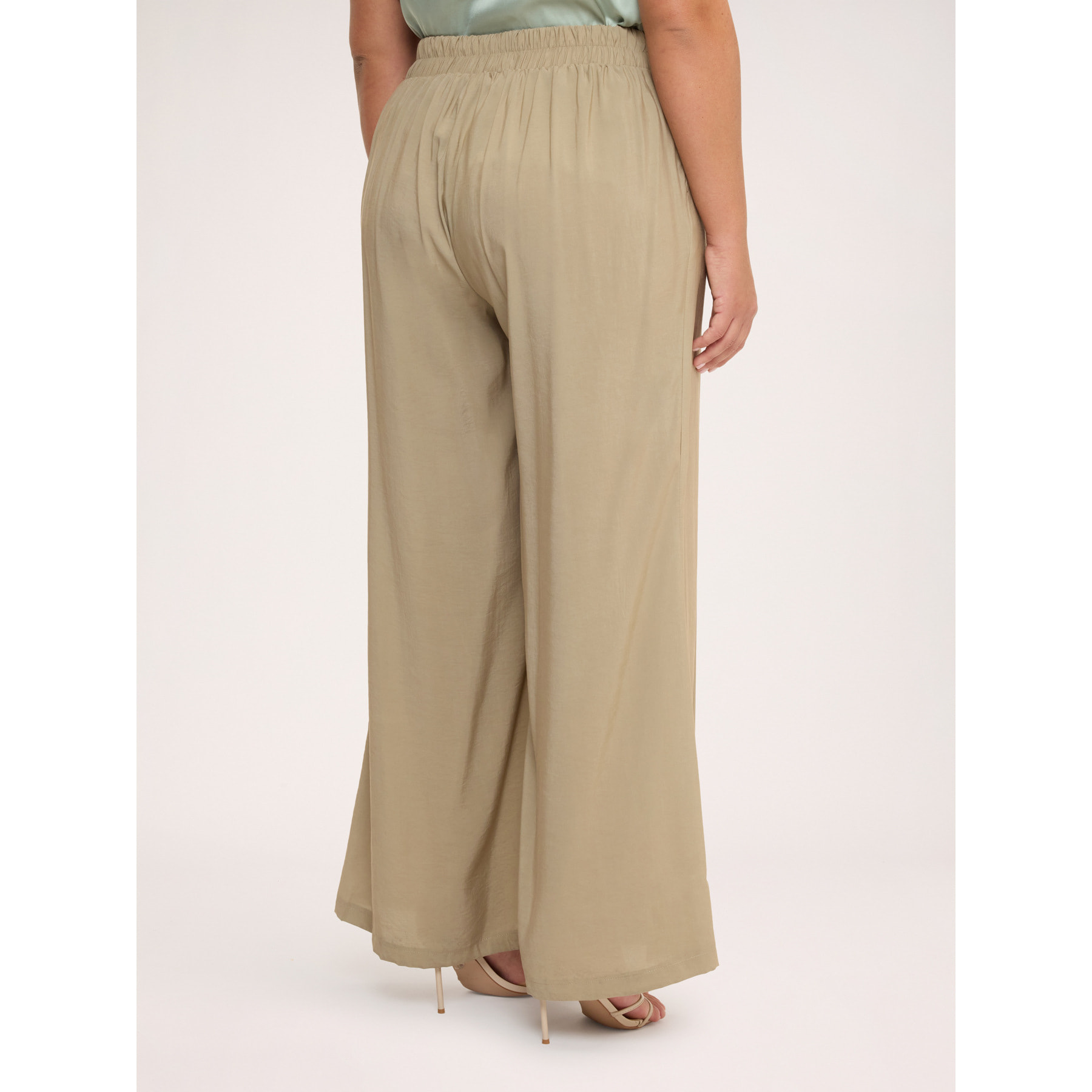 Fiorella Rubino - Pantaloni Wide Leg in misto modal - Beige