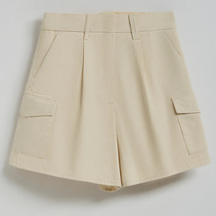 Pantaloncini Menfis in twill color sabbia con dettagli Polo Club