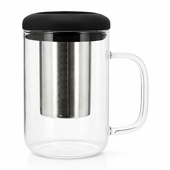 Tisanière en verre borosilicate avec couvercle en silicone 500ml FUSION