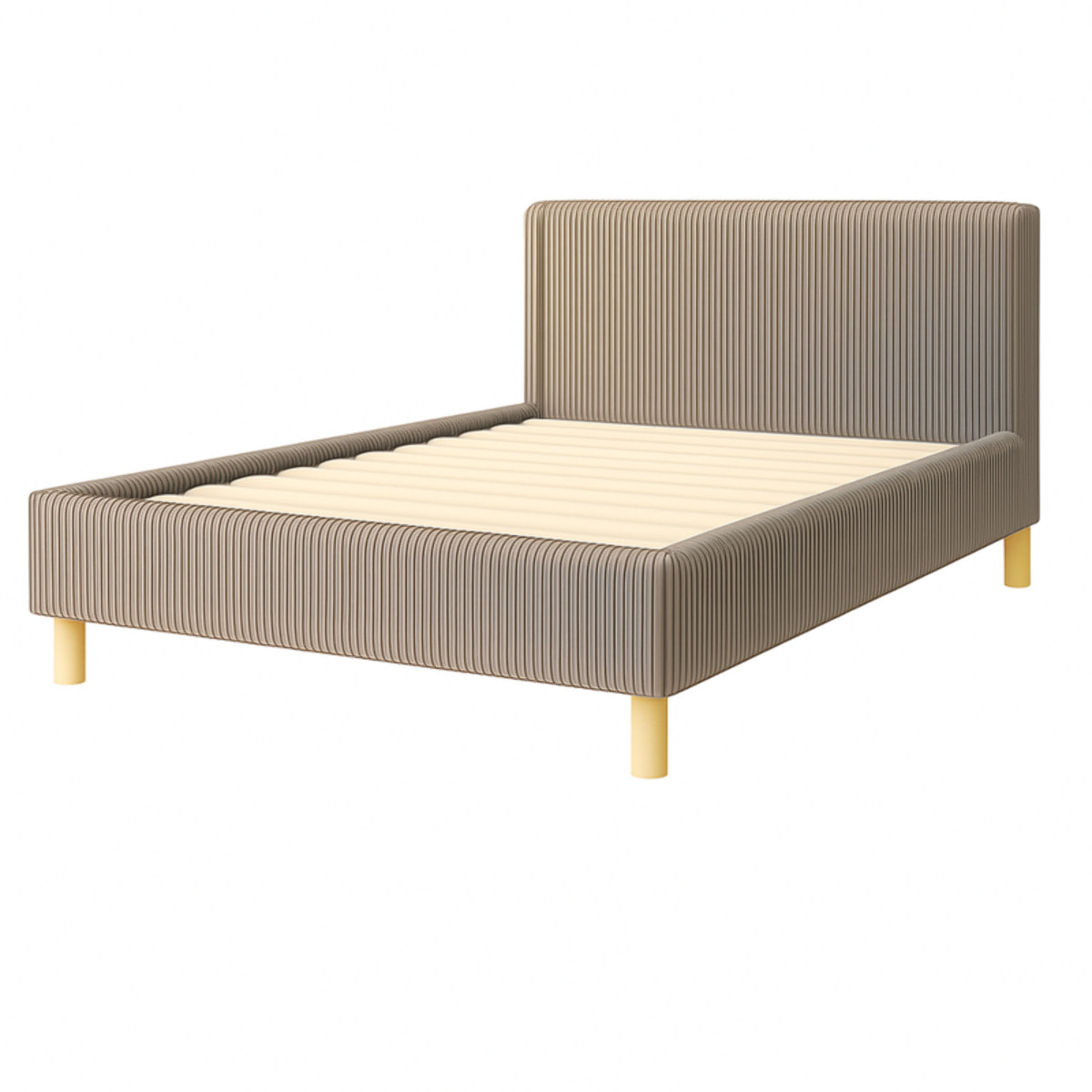 Lit Colisée avec tête de lit| Robuste et confortable | Montage simple rapide | Velours Côtelé | Gris clair
