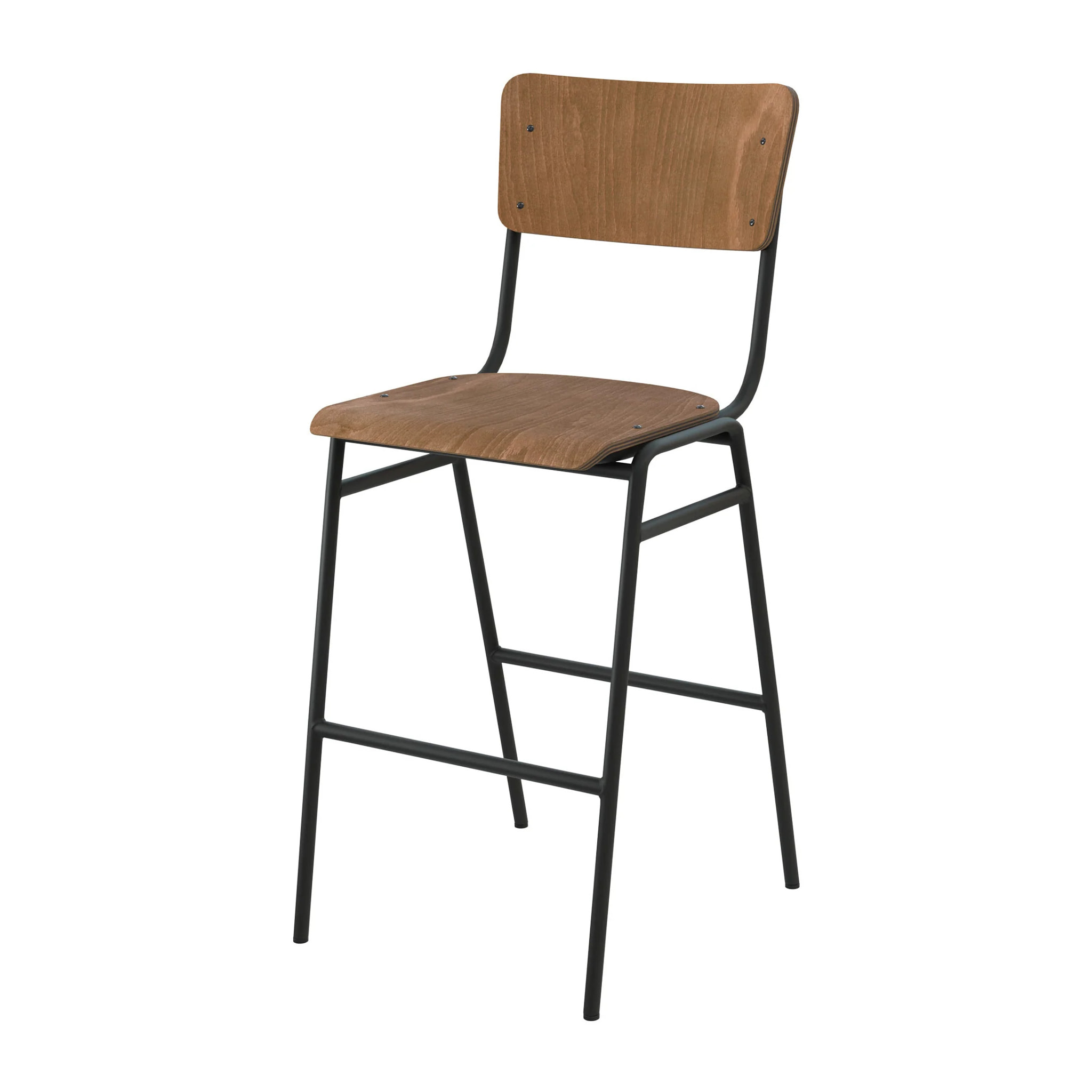 Lot de 2 chaises pour îlot central 66 cm en bois foncé - Clem
